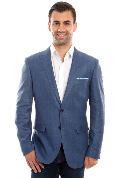 Blue Linen Blazer Mens