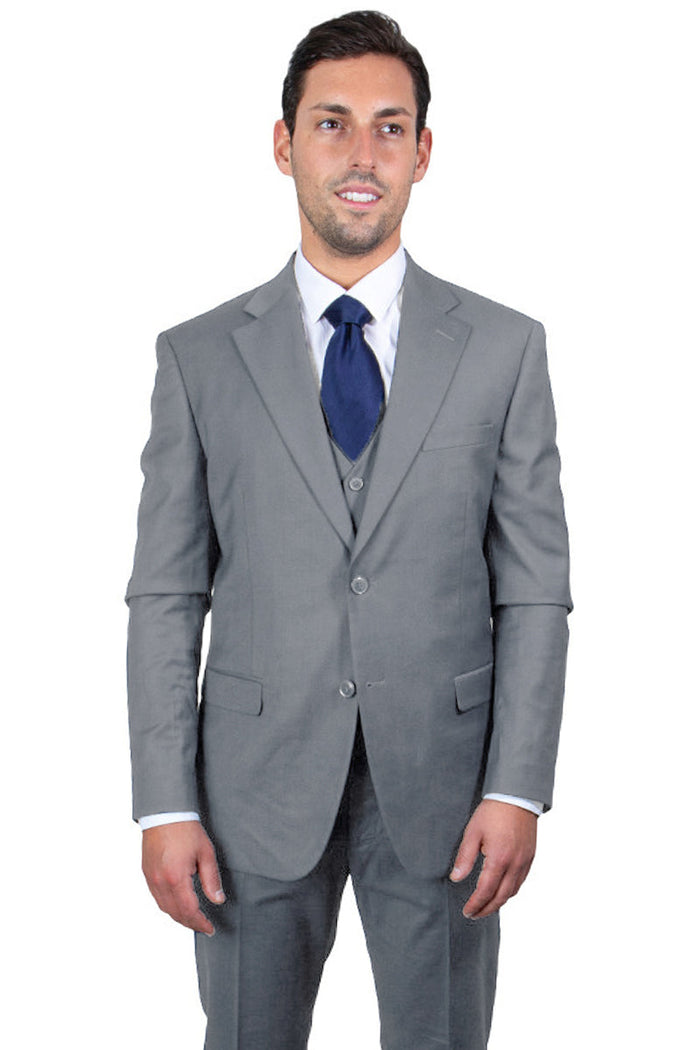 Men's Grey Suit Three Piece Set by Stacy Adams - Wedding - Prom