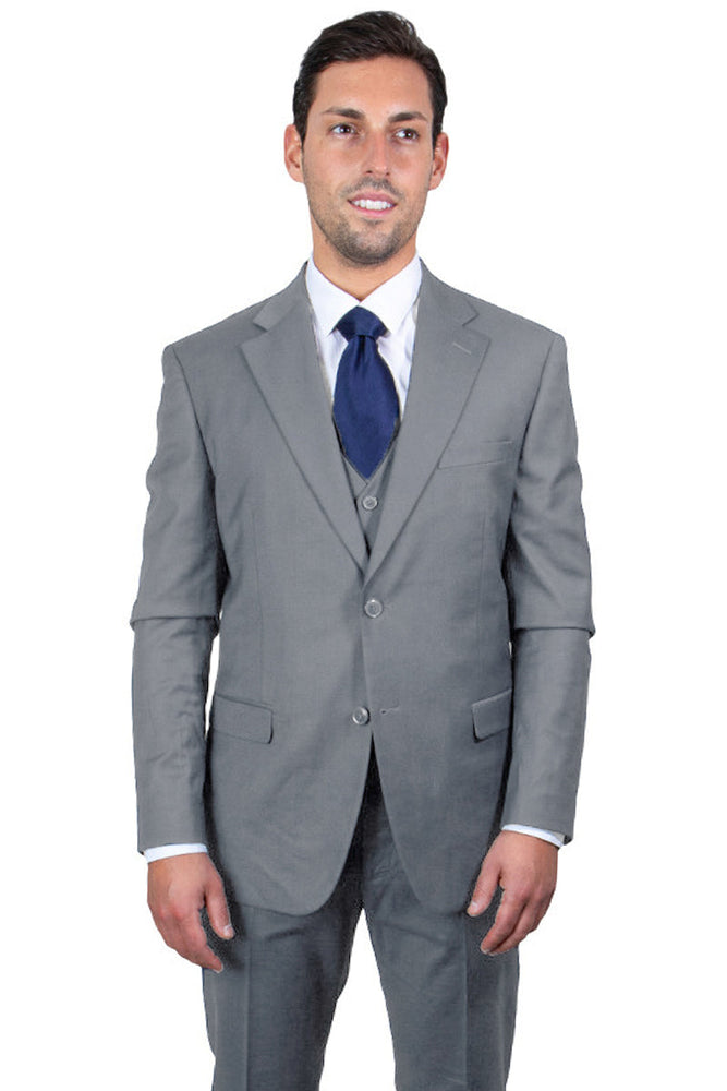 Men's Grey Suit Three Piece Set by Stacy Adams - Wedding - Prom