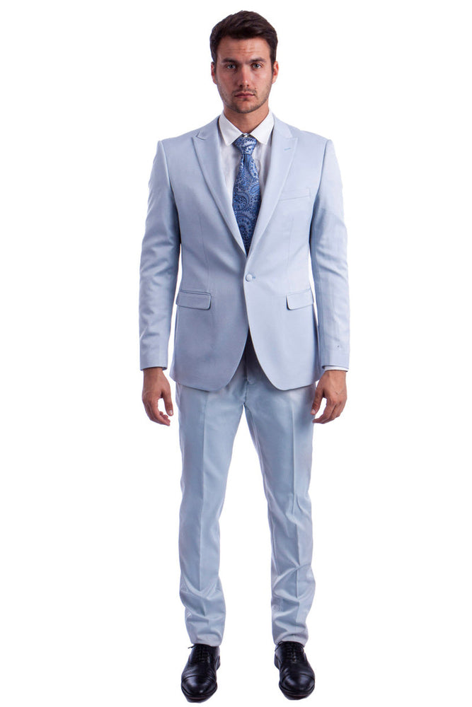 Men’s Sky Blue Slim Fit Suit by Tazzio Suits