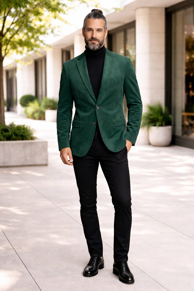 Zacchi Men’s Hunter Green Micro Suede Sport Coat