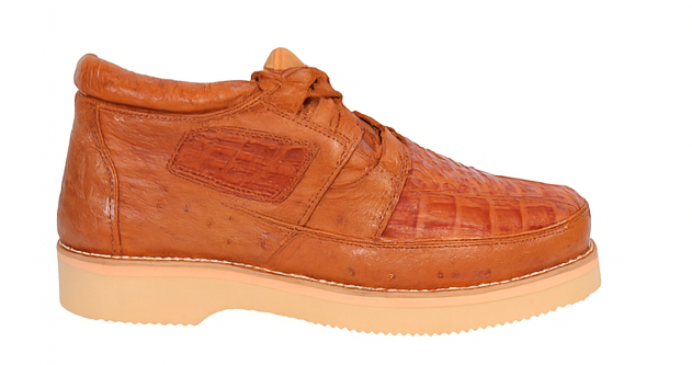Zapato Piel de Cocodrilo Caiman y Avestruz LAB-ZA050203