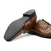 Zelli Andrea Genuine Ostrich Quill Cap Toe Derby Shoes in Brandy