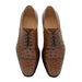 Zelli Andrea Genuine Ostrich Quill Cap Toe Derby Shoes in Brandy