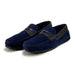 Zelli Monza Navy Suede and Caiman Crocodile Driving Loafers