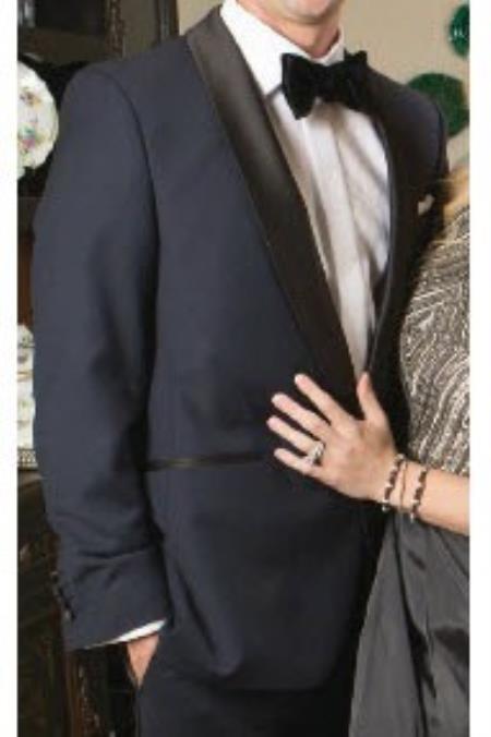 Navy 1-Button Shawl Tuxedo main image 1