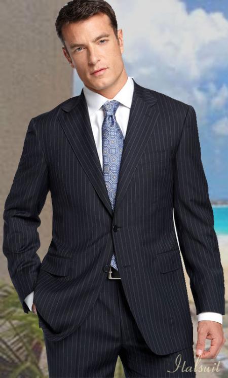 2 BUTTON COLOR CHARCOAL WITH PINSTRIPE Men's SUIT mensusa
