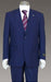 2 Button Lighter Than Dark Navy Blue Suit - Indigo Coblat Business 2 Piece Side Vented Flat Front Pants InkBlue Color mensusa