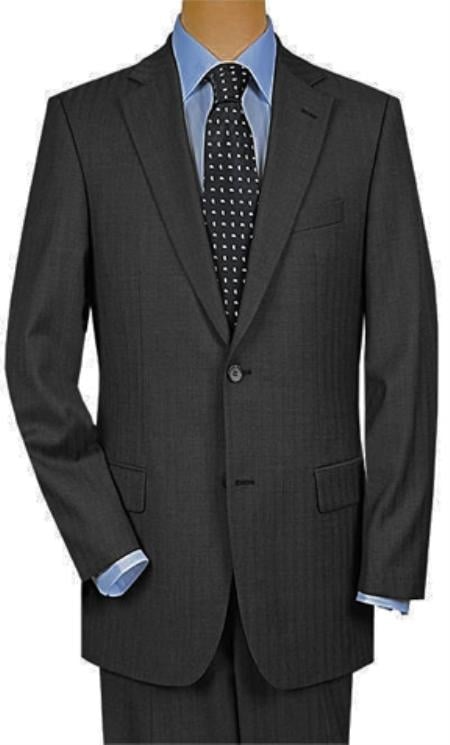 Men'S 2 Button Superior 150s Light Grey ~ Gray Tuxedo W. Flat Front main image 1