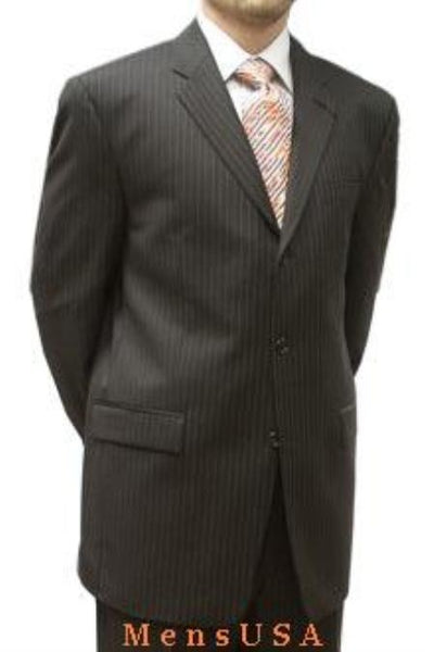 2 or 3 buttons Brown Stripe ~ Pinstripe %100 Percent Soft New Generation 21 Centurry Niceest Cool Polyster/ Rayon mensusa