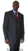 3 Buttons Heather Side Vented CHARCOAL GRAY SUPER 150S ~SUIT - Color: Dark Grey Suit mensusa