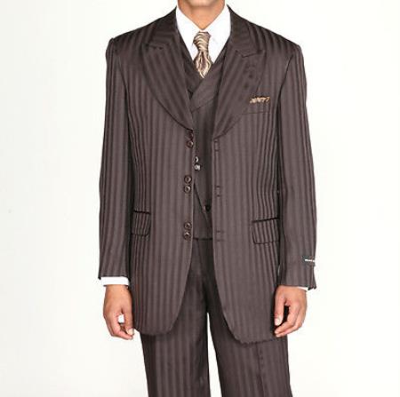 Chocolate Brown Stripe - Pinstripe Suit main image 1