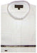 65% Poly Men's Banded Collar Mandarin Collarless Preacher Round Style White Men's Dress Shirt mensusa