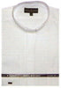 65% Poly Men's Banded Collar Mandarin Collarless Preacher Round Style White Men's Dress Shirt mensusa