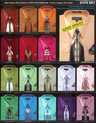 Affordable Clearance Cheap Mens Dress Shirt Sale Online Trendy - New Dress Shirt and Tie Set Available in 30 Colors Men's Dress Shirt mensusa