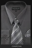 Affordable Clearance Cheap Mens Dress Shirt Sale Online Trendy - PREMIUM TIE - Charcoal Men's Dress Shirt mensusa