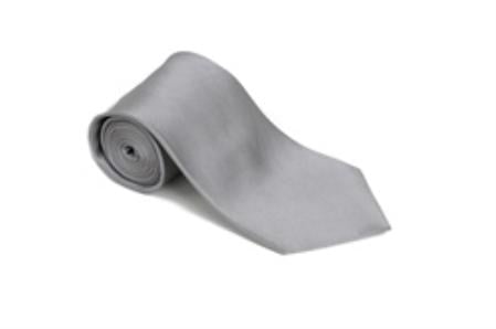 Ash 100% Silk Solid Necktie With Handkerchief Buy 10 of same color Tie For $25 Each-Men's Neck Ties - Mens Dress Tie - Trendy Mens Ties mensusa