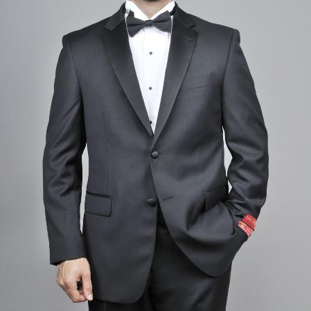 Authentic Statement Brand Men's 2-button Black Tuxedo - High End Suits ...