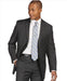 Authentic Mantoni Brand Suit, Charcoal Stripe ~ Pinstripe Slim Fit - Color: Dark Grey Suit - High End Suits - High Quality Suits mensusa
