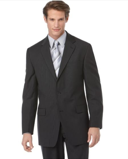 Authentic Mantoni Brand Men's Black 2-button Suit - High End Suits - High Quality Suits main image 1