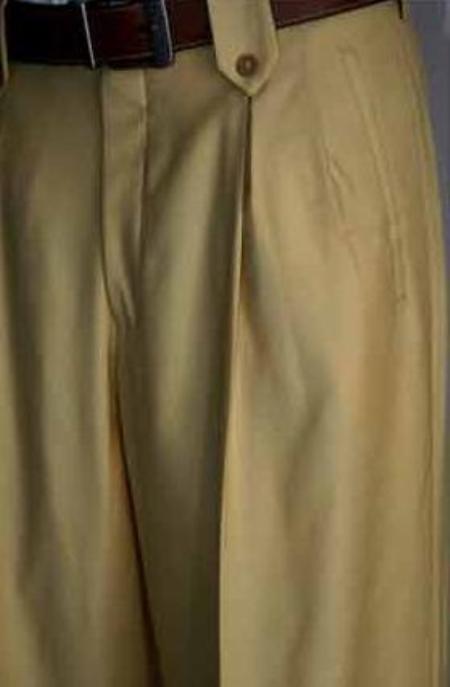 Men's Beige Wide Leg Pants Unhemmed unfinished bottom