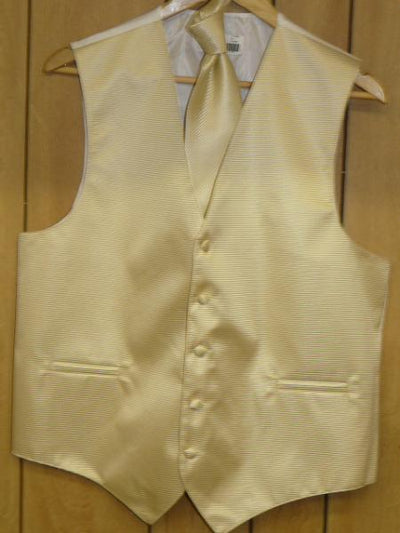 Beige GroomsmenDress Tuxedo Wedding Vest ~ Waistcoat ~ Waist coat & Tie set Buy 10 of same color Tie For $25 Each - Men's Neck Ties - Mens Dress Tie - Trendy Mens Ties mensusa