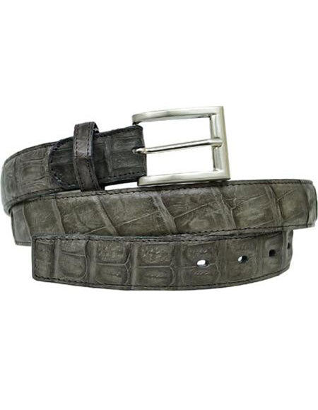 Authentic Genuine Skin Italian Grey All-Over Genuine Hornback Crocodile ~ World Best Alligator ~ Gator Skin Cinturon De Cocodrilo