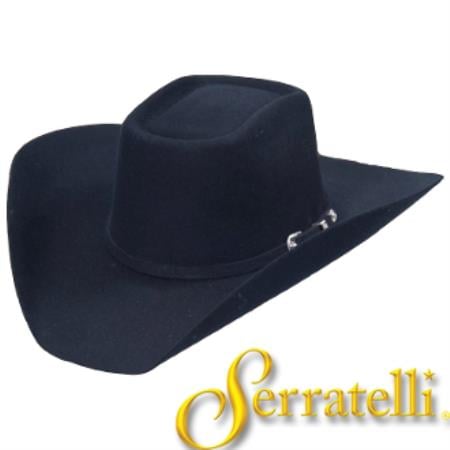 Tejana Serratelli Black Western Felt Cowboy Hat