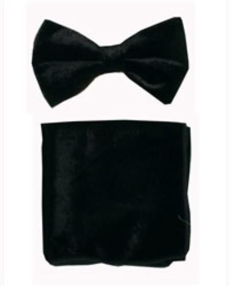 Velvet Bowtie with Hanky Gold