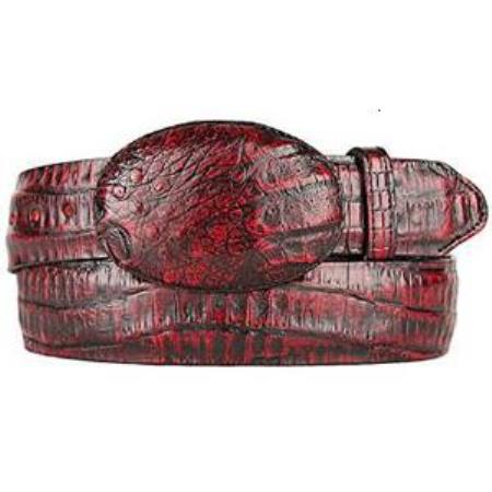 Men's Black Cherry Original Caiman Belly Skin Style Belt