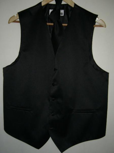 Black Color Fully Lined Waist Length Luxury Vest Waist coat - Men's Neck Ties - Mens Dress Tie - Trendy Mens Ties mensusa