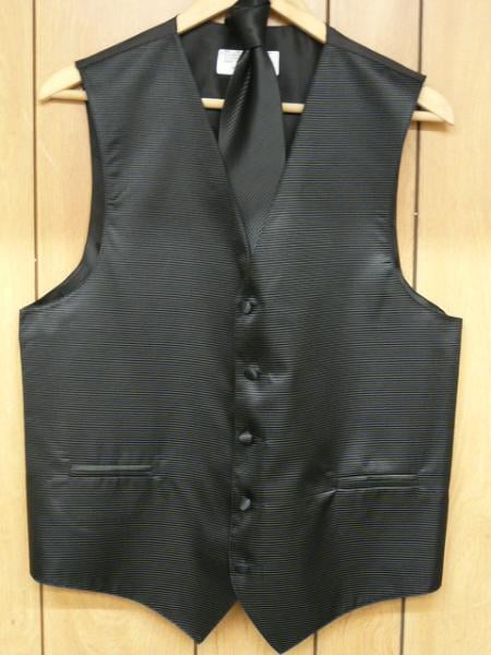Black Groomsmen Dress Tuxedo Wedding Vest ~ Waistcoat ~ Waist coat & Tie set Buy 10 of same color Tie For $25 Each - Men's Neck Ties - Mens Dress Tie - Trendy Mens Ties mensusa