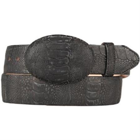 Cinto De Avestruz - Cinto Vaquero Western Style Belt Black Original Ostrich Leg Skin