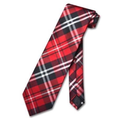 Black Red White Design Men's Neck Tie - Men's Neck Ties - Mens Dress Tie - Trendy Mens Ties