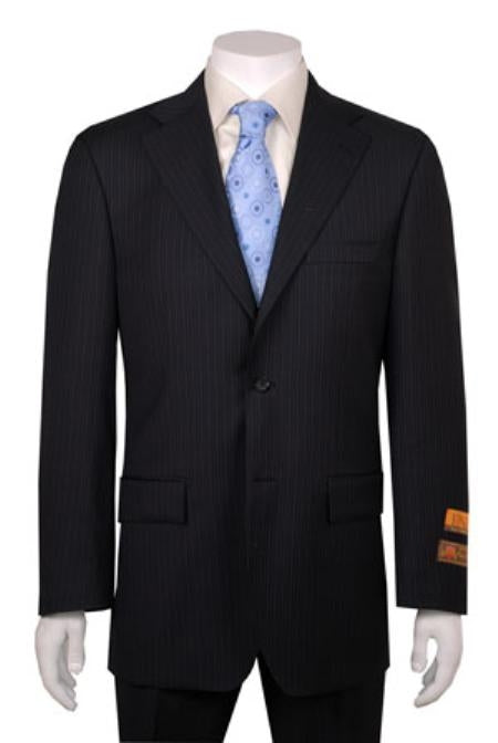 Men'S 2 Button Black On Black Tone On Tone Shadow Stripe ~ Pinstripe Modern Fit Suits 2 Piece Suits - Two Piece Business Suits main image 0