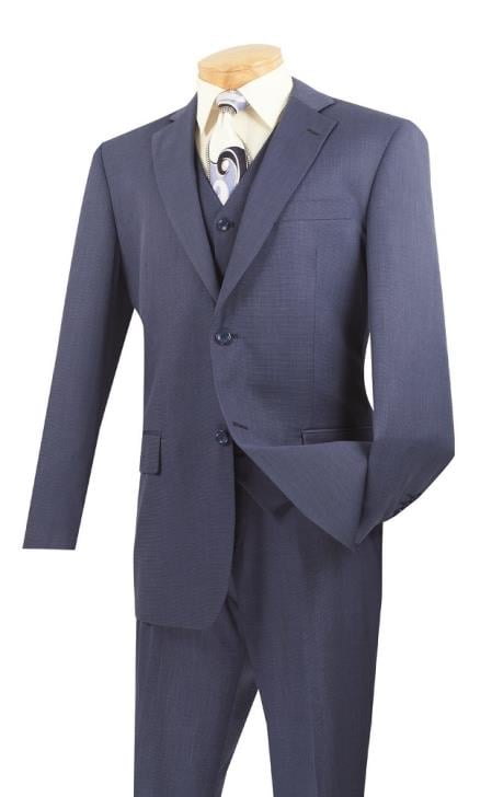 Men's 3 Piece Classic Suitâ€“ Blue - Three Piece Suit