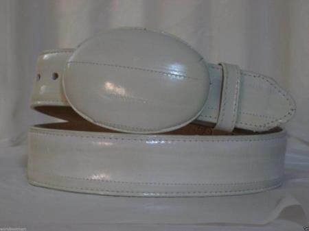 Original White Eel Skin Fashion Western Belt