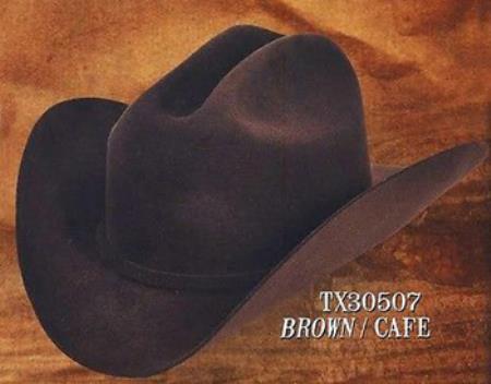 Cowboy Western Hat 4X Felt Hats Brown