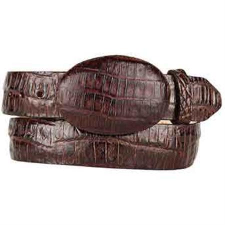 Silvio Belt Washed Brown men's genuine Caiman skin
