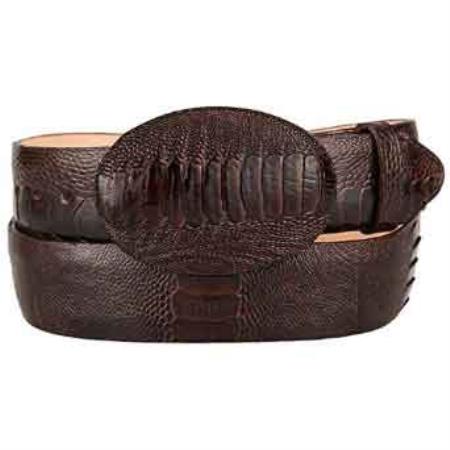 Cinto De Avestruz - Cinto Vaquero Original Brown Ostrich Leg Skin Western Style Belt