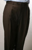 Brown, Parker, Pleated Pants Lined Trousers unhemmed unfinished bottom mensusa