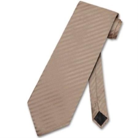 Mocha Light Brown Vertical Stripes Men's Neck Tie - Men's Neck Ties - Mens Dress Tie - Trendy Mens Ties
