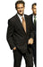 Brown With Smooth Stripe ~ Pinstripe 2 Buttons Men's Dress Rayon Fabric 2 Piece Cheap Priced Business Suits Clearance Sale For Men mensusa