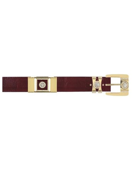 Men's Burgundy Maroon Wine Brackets Belt