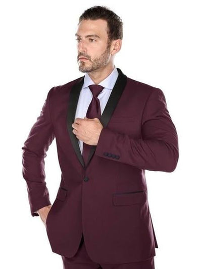 Black and Burgundy Suit