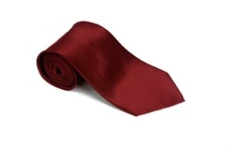 Burgundy ~ Maroon ~ Wine Color 100% Silk Solid Necktie With Handkerchief Buy 10 of same color Tie For $25 Each-Men's Neck Ties - Mens Dress Tie - Trendy Mens Ties mensusa