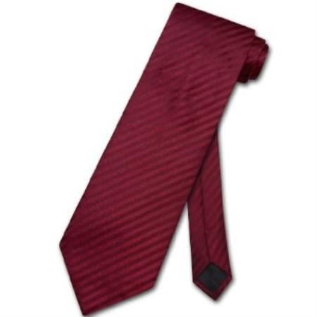Burgundy ~ Maroon ~ Wine Color Vertical Stripes Design Men's Neck Tie - Men's Neck Ties - Mens Dress Tie - Trendy Mens Ties