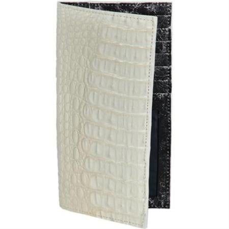 Chequera caiman ~ World Best Alligator ~ Gator SkinLomo Men's Wallet â€“ Hueso
