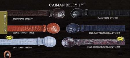Cowboy Exotic Belt 1.5 caiman ~ World Best Alligator ~ Gator Skin Belly by Los Altos