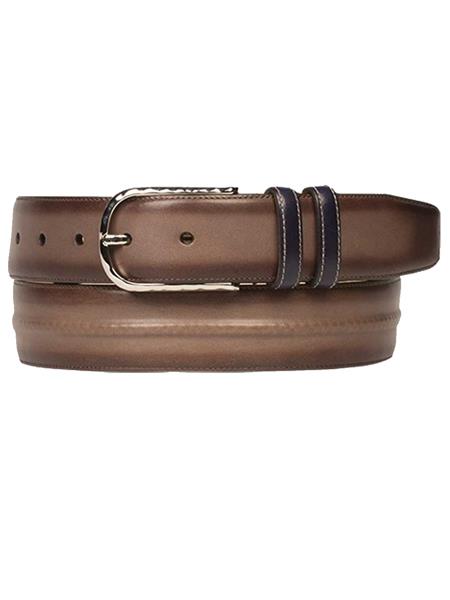 Mezlan Belts Brand Men's Genuine Calfskin Medium Blue Skin Belt